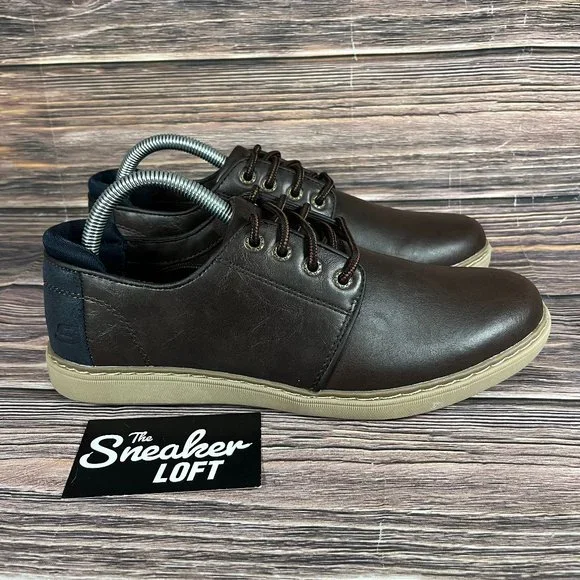 Skechers Men s Moogen Holder Oxford Brown Shoes
